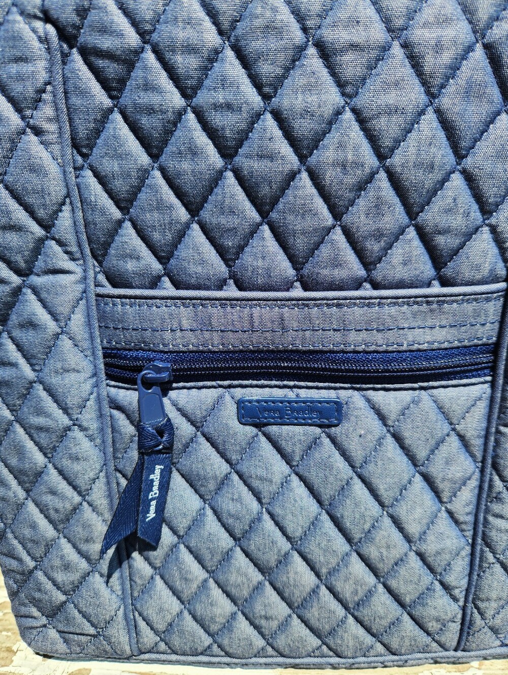 Vera Bradley Quilted Hipster Denim Blue Crossbody Bag EUC - Picture 4 of 6